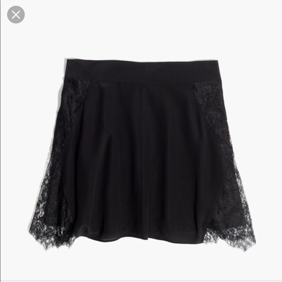 Madewell Dresses & Skirts - Madewell silk lowlight lace inset skirt sz 6